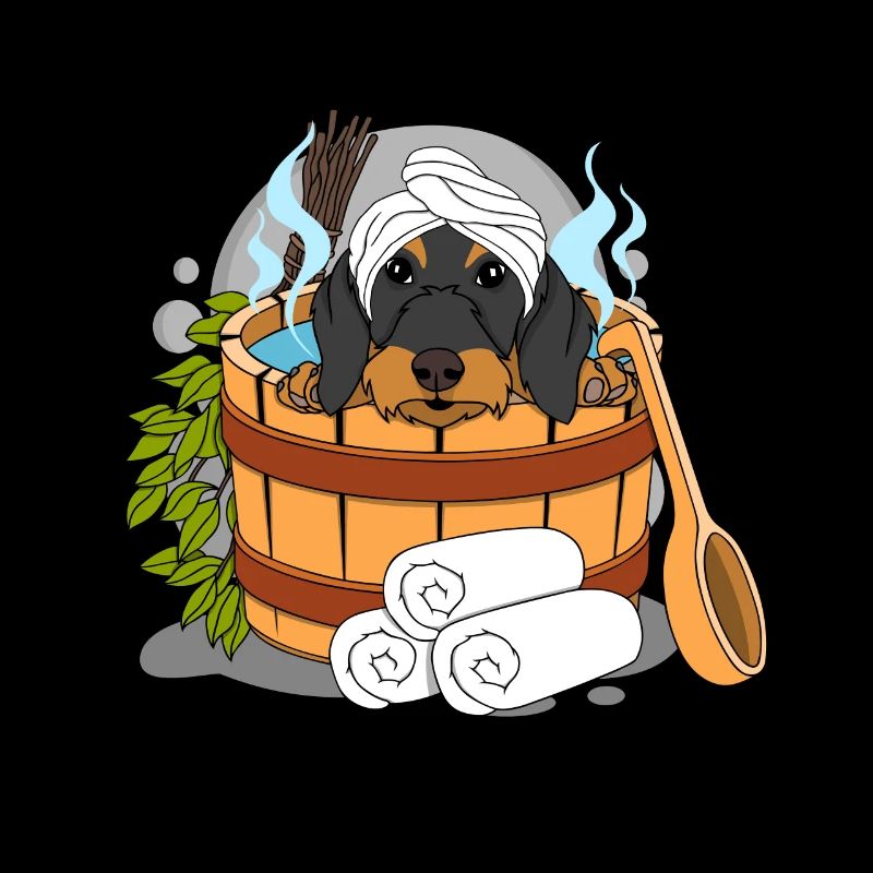 Rauhaardackel Sauna Wellness