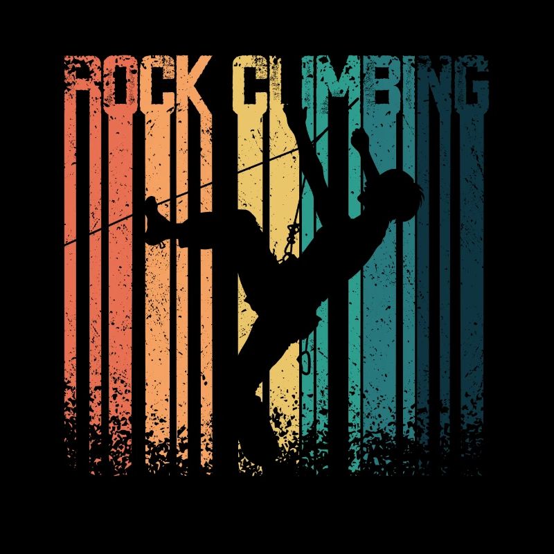 Retro Vintage Rock climbing