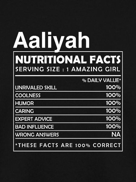 AALIYAH Nutritional Facts