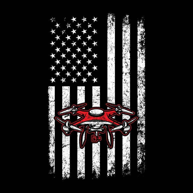 Funny Drone Pilot American Flag Flying Funny RC Qu