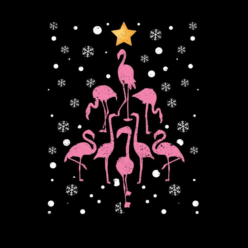 Flamingo Weihnachtsbaum Vogel Tier Xmas PJs Pyjama