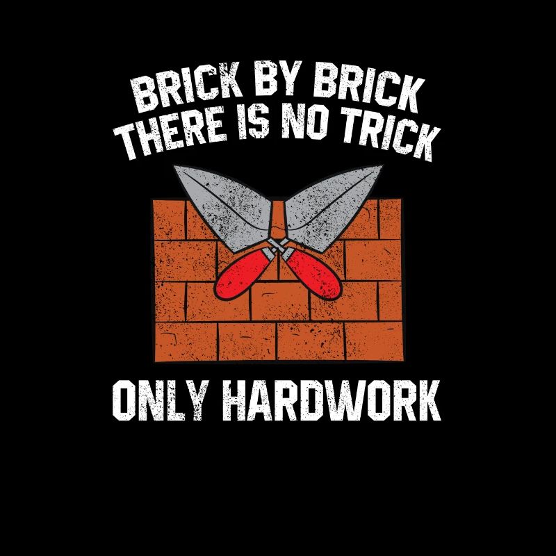 Bricklayer motif with trowel for craftsmen