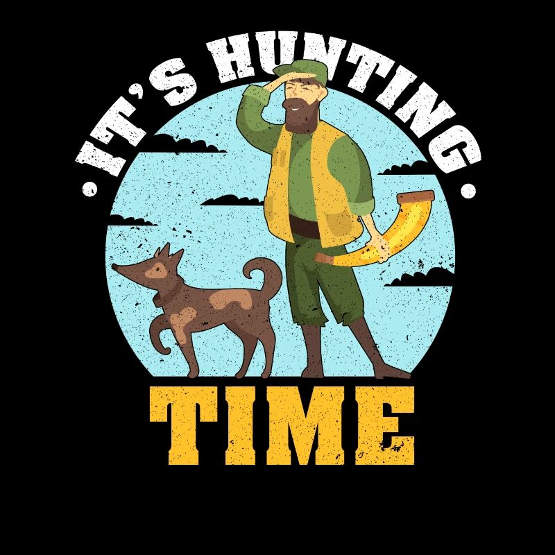 Temps de chasse amusant avec cor de chasse dans la nature