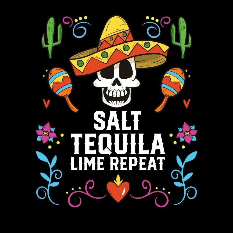 Salt Tequila Lime Repeat Alcoholic Tequila Drinker
