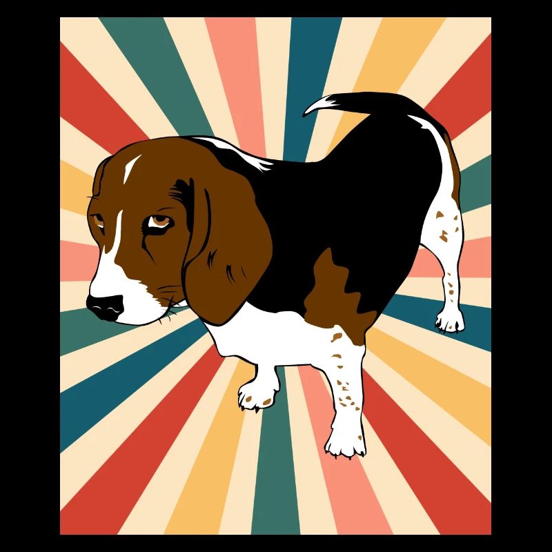 Nette Beagle Hunderasse 80er 90er Jahre Retro Stil Vintage