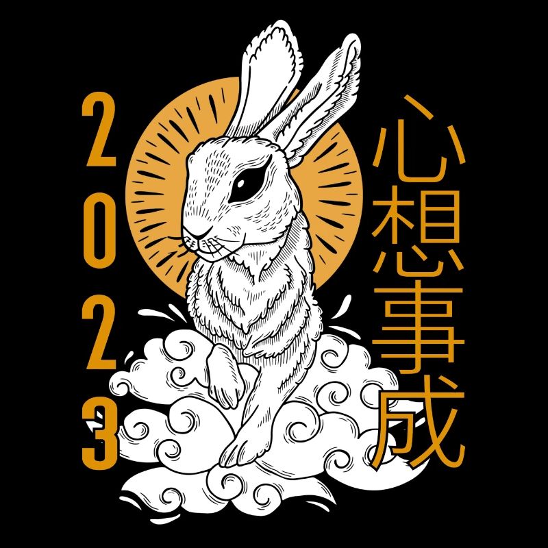 Chinese New Year Rabbit 2023 Hieroglyphics