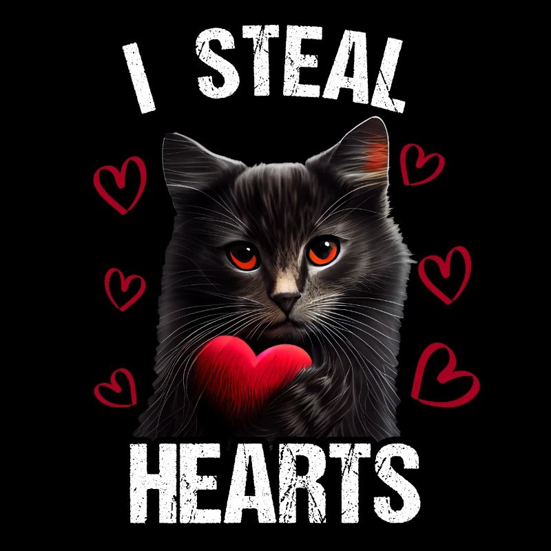 Je vole des cœurs chat