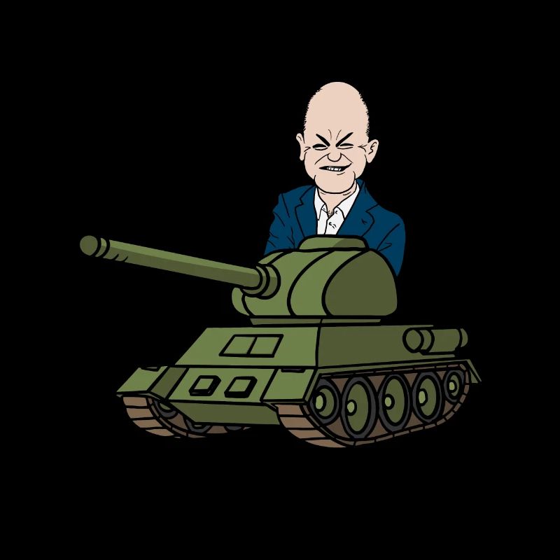 Politiker Gesicht mit Panzer