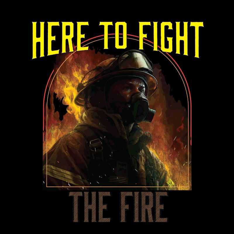 Here To Fight The Fire Fireman Firefighting
