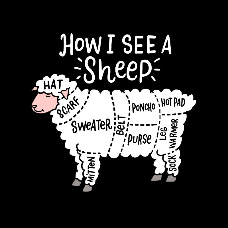 How I See A Sheep Cute Yarn Wool Sheep