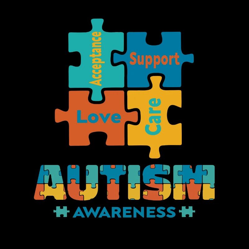 Acceptation Amour Autisme Conscience Pièce de puzzle mignonne