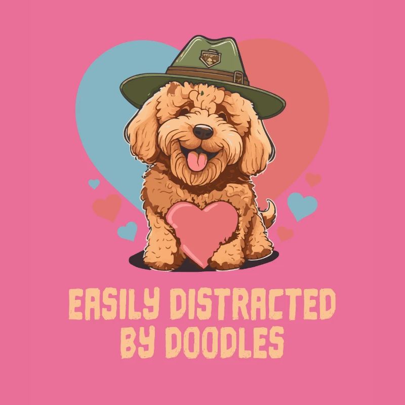 Easily Distracted By Doodles Goldendoodle Dad