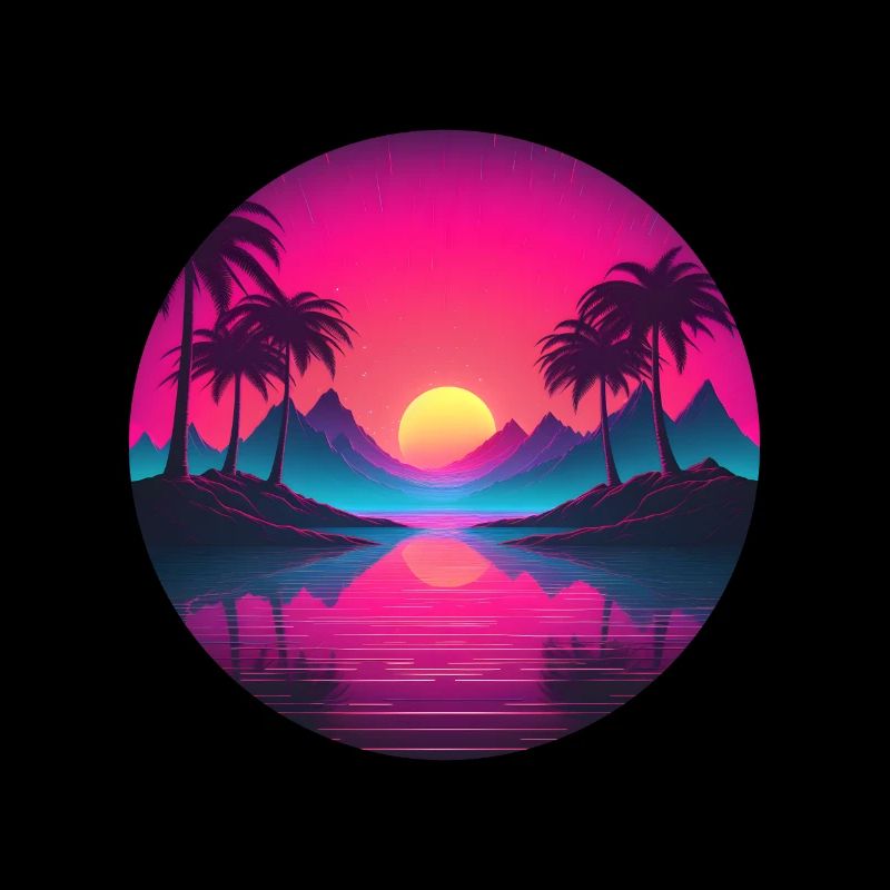 Tropical Chillwave Synthwave Sunset