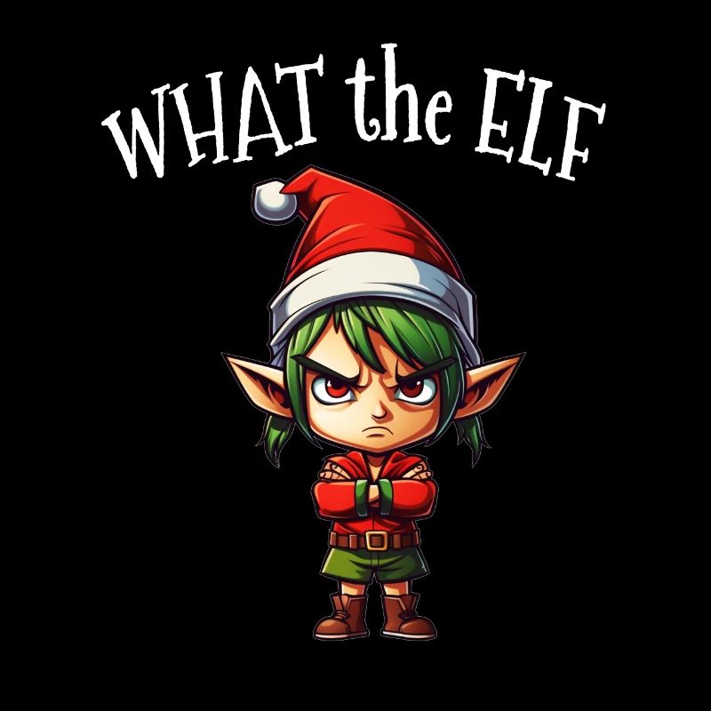 What the Elf - Cute Funny Elf for Winter Christmas