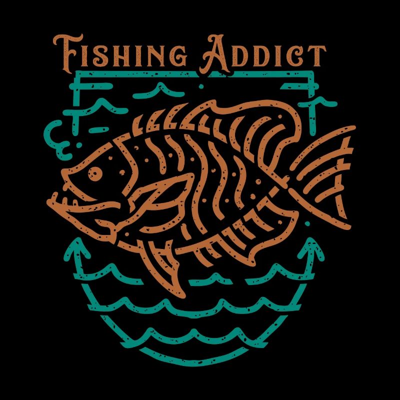 Badge accro à la pêche