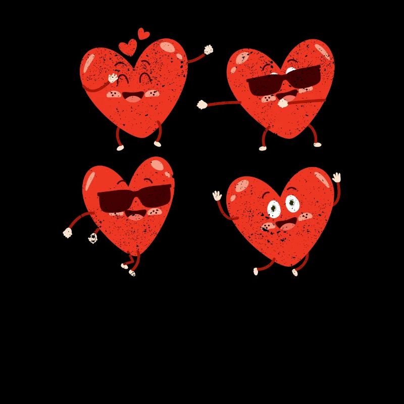 Dancing Hearts Dab Défi de danse Dab Dab Saint-Valentin