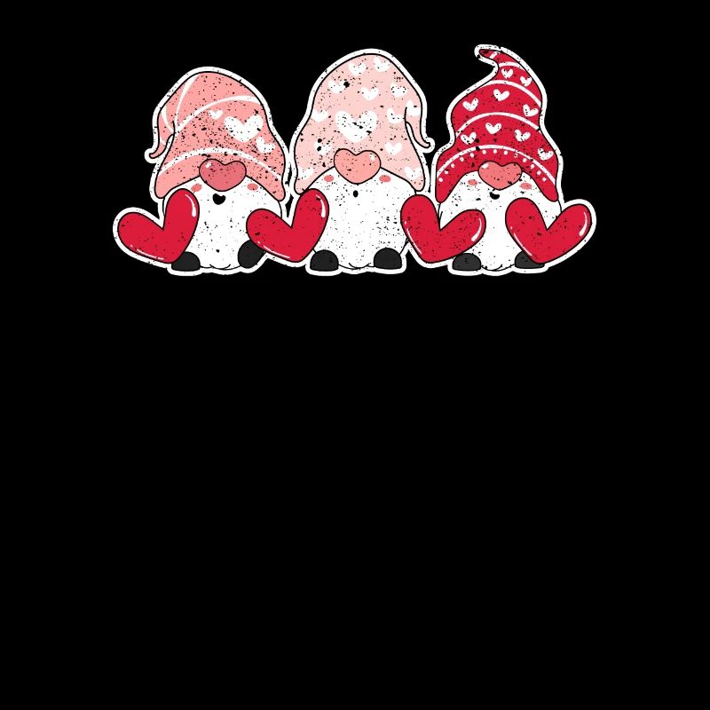 Three Dwarfs Heart Happy Valentine's Day Hearts Gnome