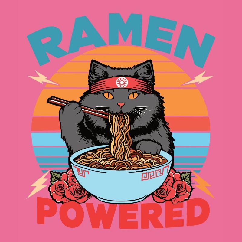 Ramen Powered Cat , coloré