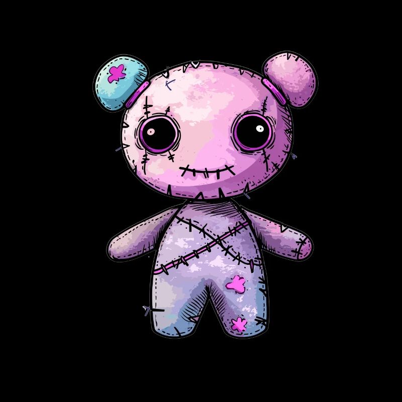 Goth Pastel mignon effrayant Kawaii vaudou poupée