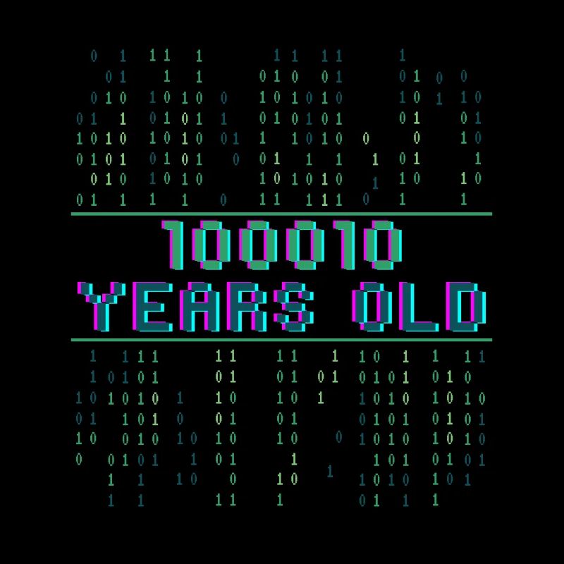 34. Geburtstag 34 Jahre alt Binärcode Informatik