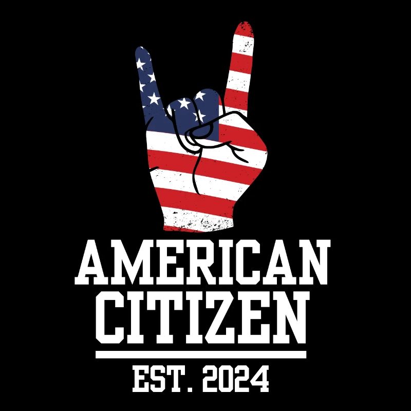 American Citizen Est 2024 US Flag Naturalized