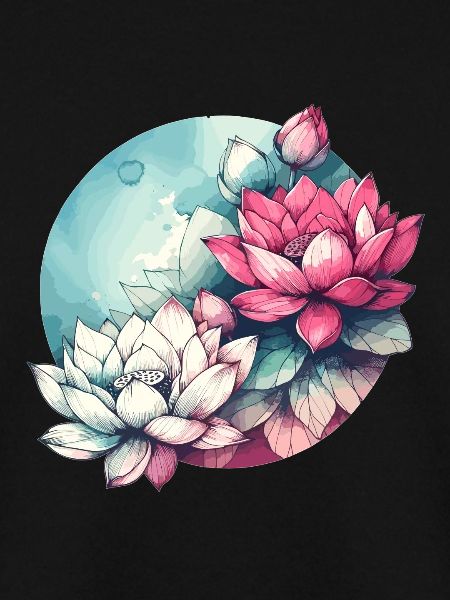 Lotusblüten gezeichnet