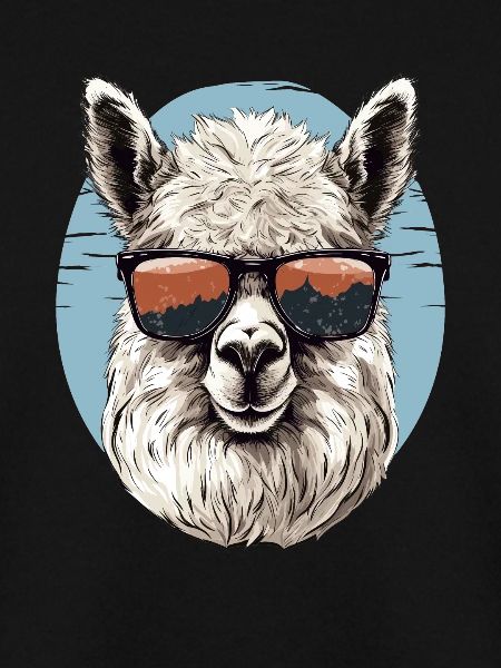 Alpaka mit Sonnenbrille