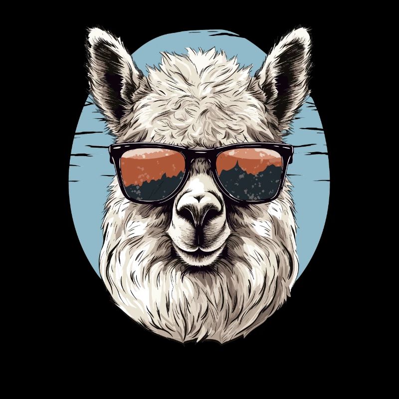 Alpaka mit Sonnenbrille