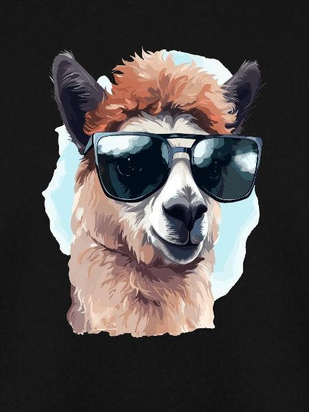 Alpaka mit Sonnenbrille