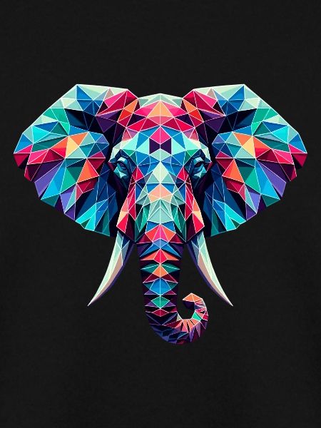 Elephant in polygon illustration