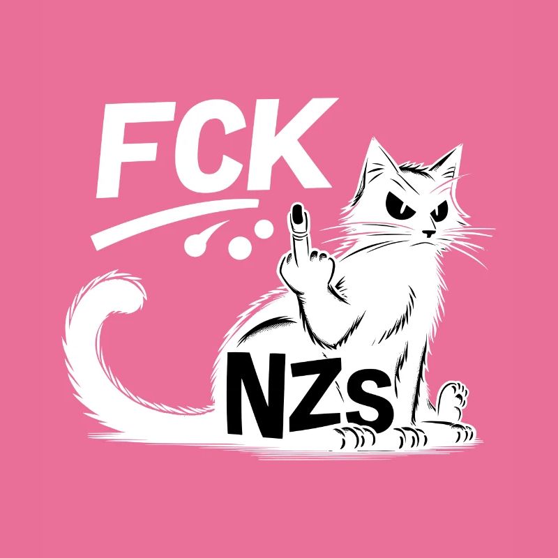 FCK NZS Statement Mit Stolzer Katze