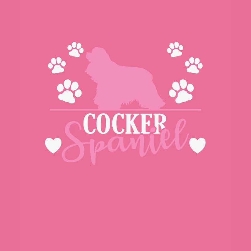 Cocker Spaniel mit Pfotenabdruck