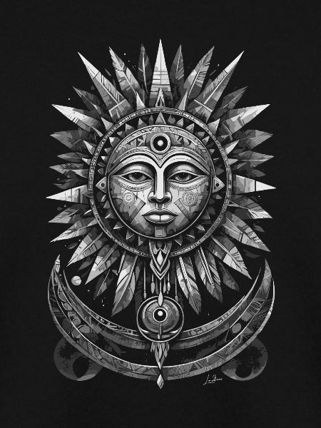 Inka-Sonne Geometrisches Silber