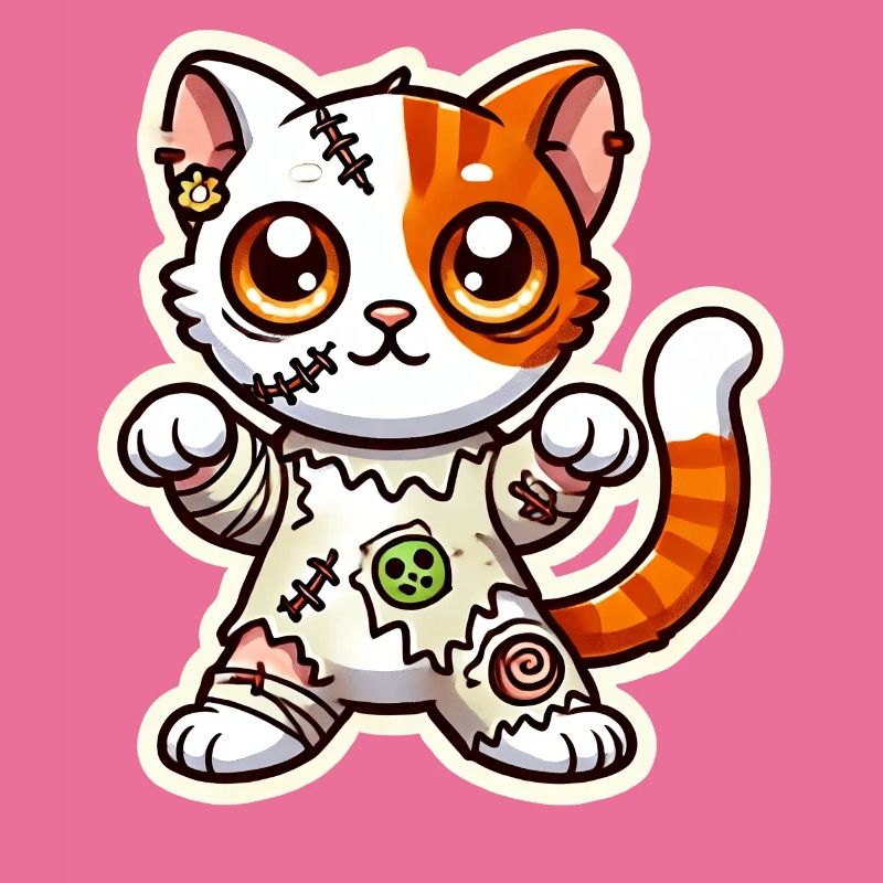 Süßes Zombie Katze Halloween Kostüm Süßes oder Saures!
