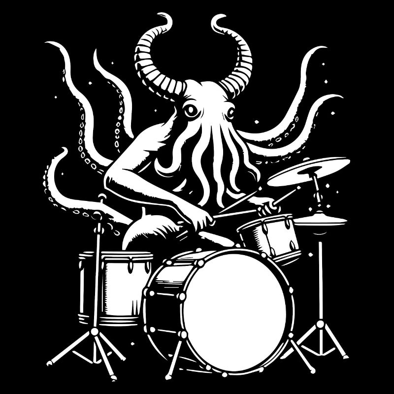 Black Kraken playing the drums