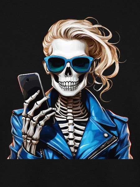 SKELETT FRAU SMARTPHONE
