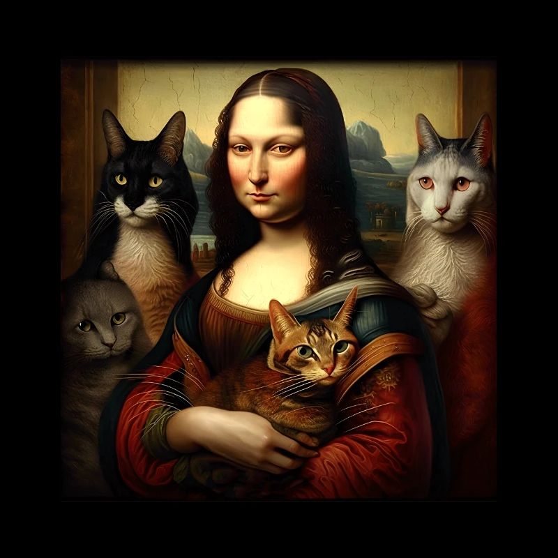 Mona Lisa Léonard de Vinci chat dame chat maman chat l