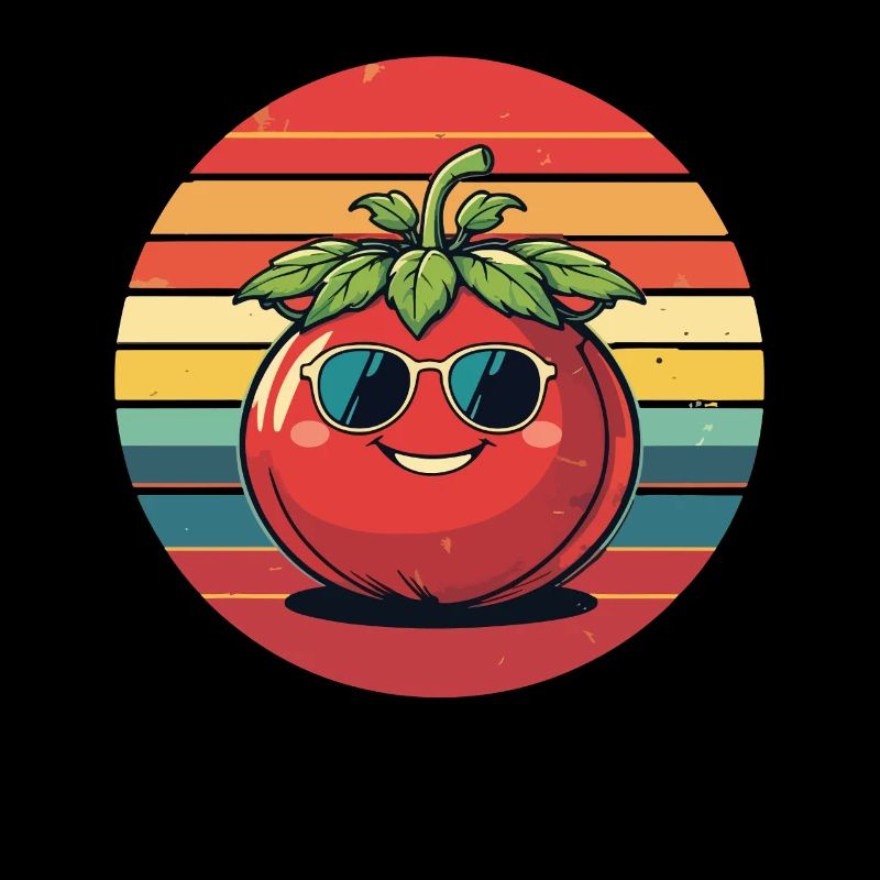 Tomate mit Sonnenbrille