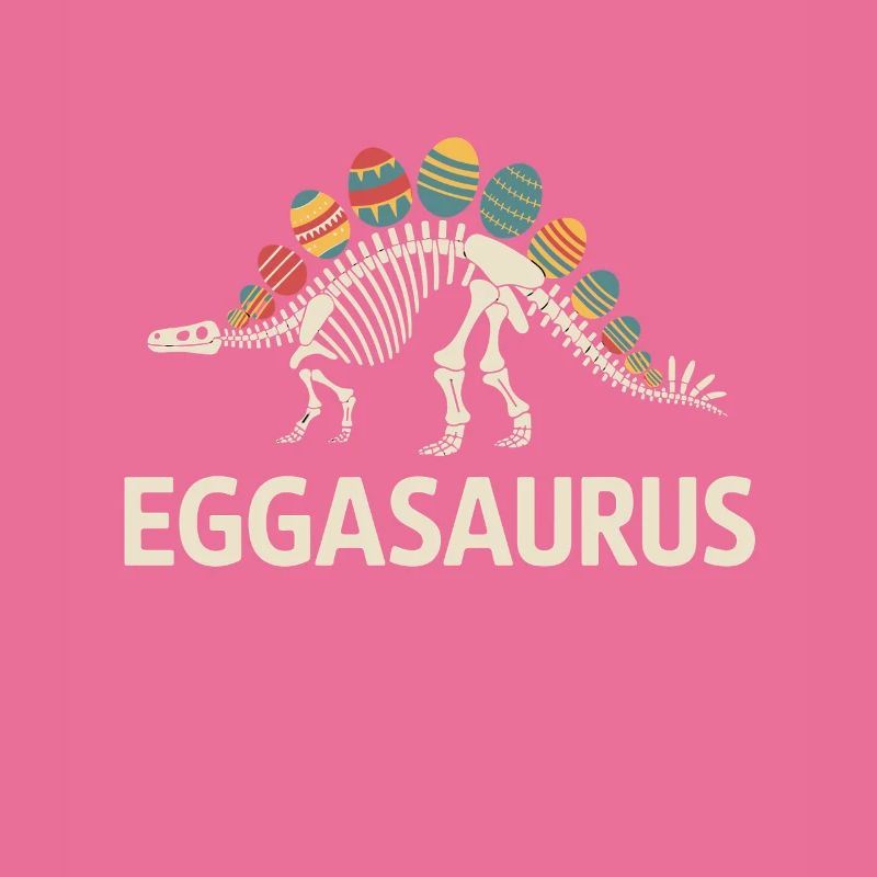Squelette de dinosaure Eggasaurus avec des œufs de Pâques