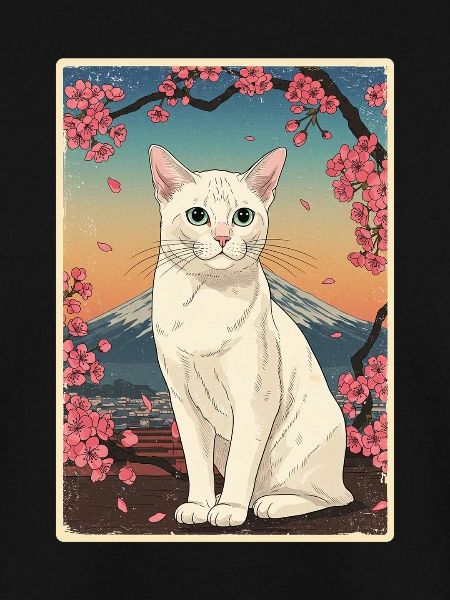 White Cat Cherry Blossom