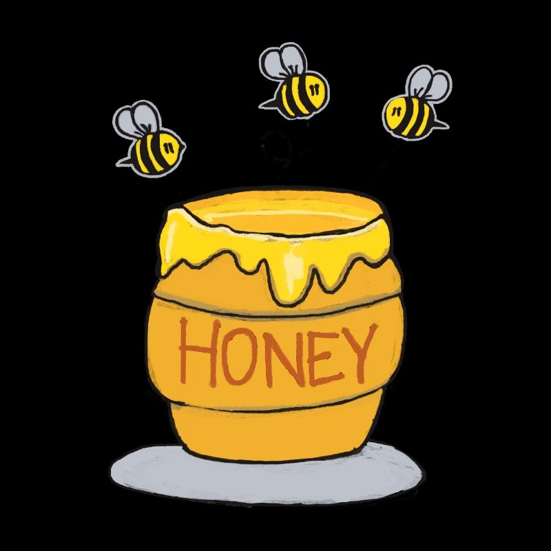 Honigtopf und fleißige Bienen