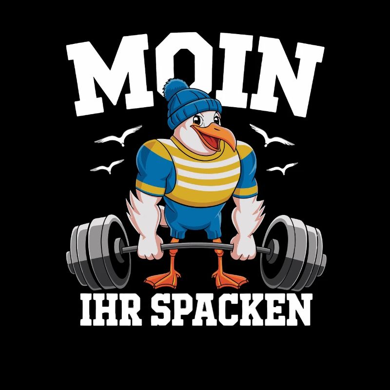 Moin Her Spacken Funny Seagull Weightlifting