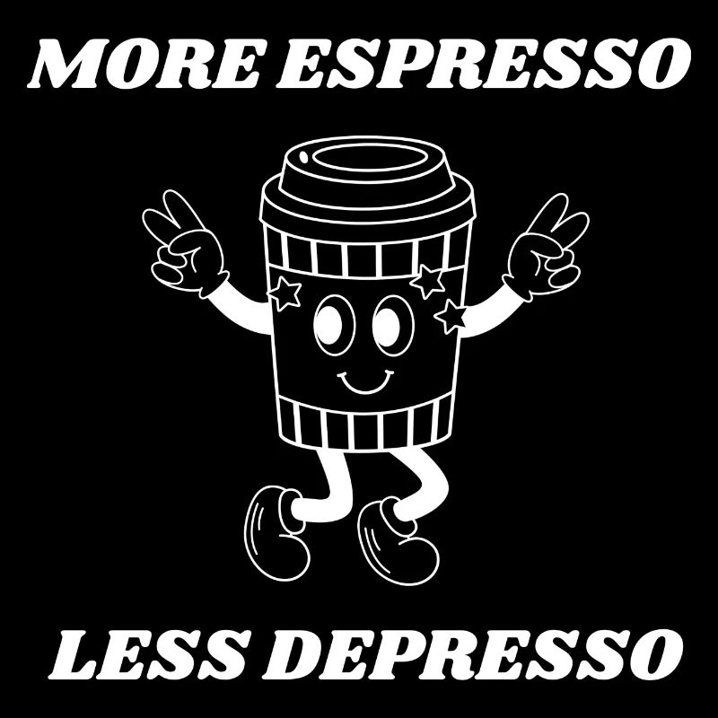 More espresso less depresso Coffee Joke