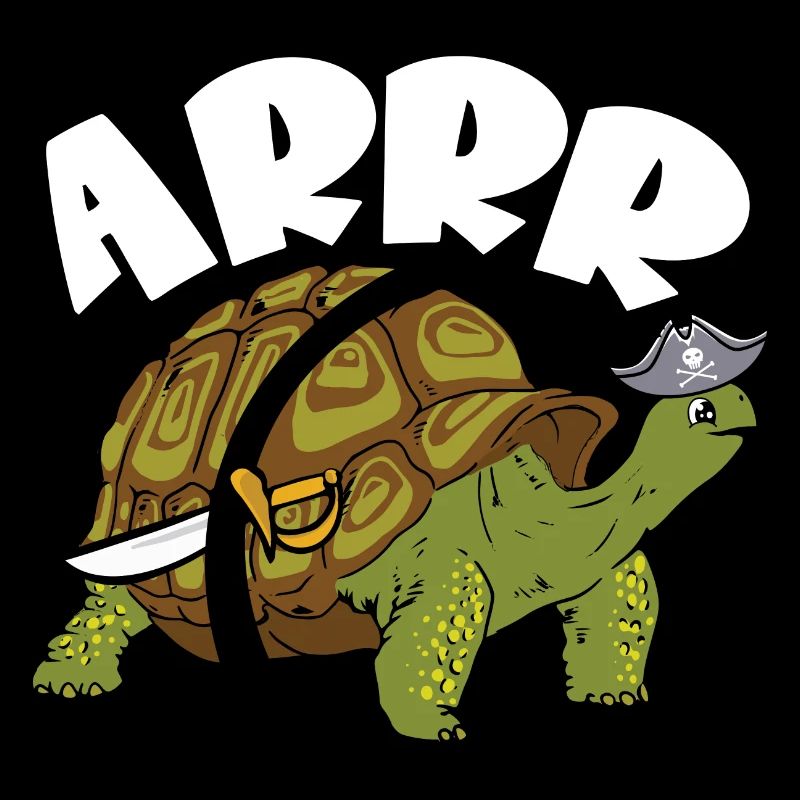 Arrr Pirate Tortoise Turtle Reptile Kids