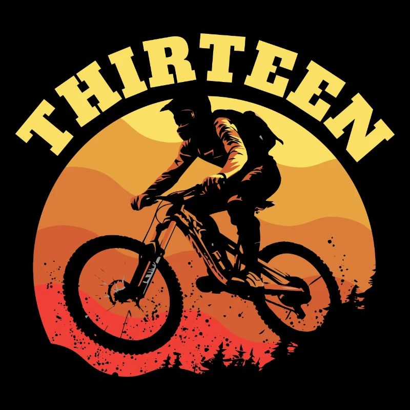 Turning 13 Mountain Bike Theme BMX Lover 13th