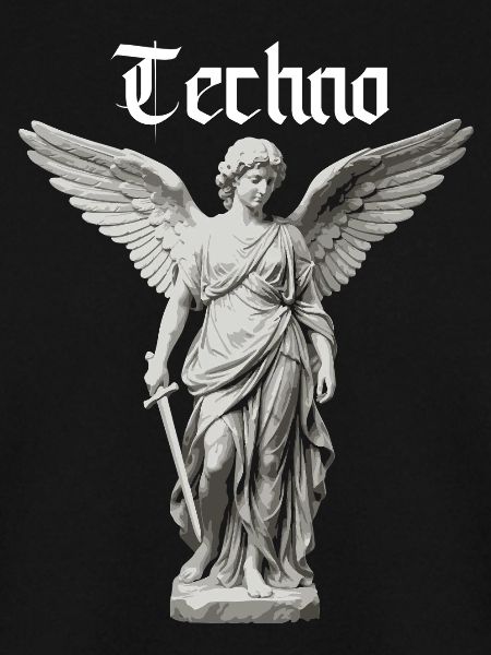 Techno Angel Gothic Statue Motif