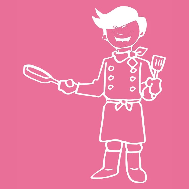 French chef with apron and pan