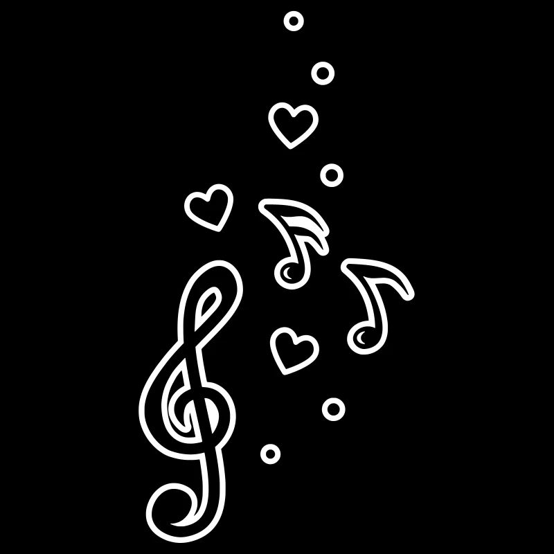 Music notes glitter music heart clef