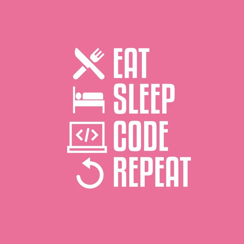 EAT SLEEP CODE REPEAT WHITE Computer T-Shirt