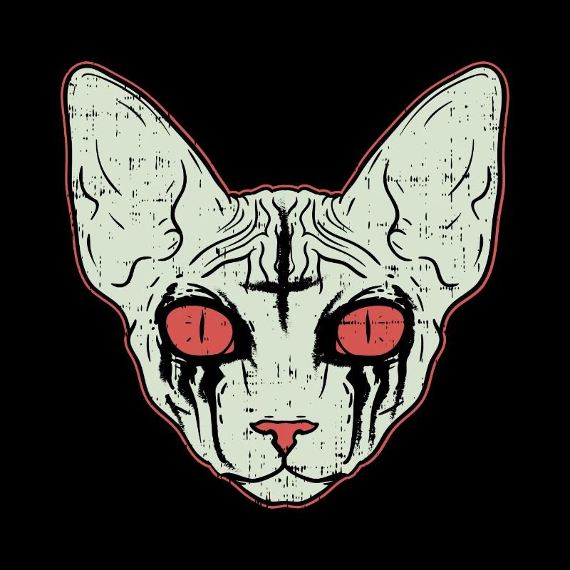 Sphinx Cat - Chat en métal noir